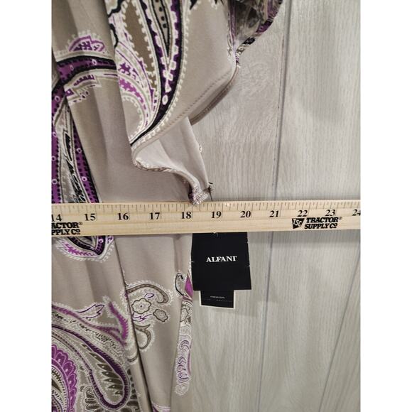 Alfani Paisley Sparkle Tunic Mini-dress XL Purple Tan NWT Boho Party Festival - Picture 11 of 11